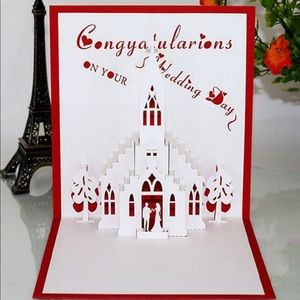 NEW Greeting wedding day 3D postcard